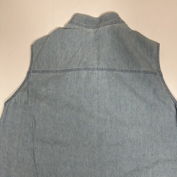 Vtg Country Legends Sleeveless Women Denim Shirt Beaded Embroidered Western Sz S - Picture 7 of 9